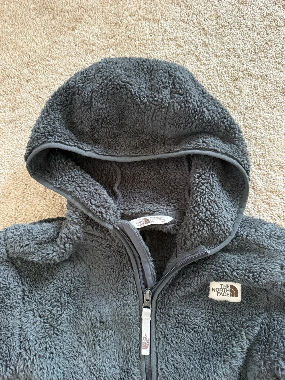 The North Face Kids' Gray Sherpa Half Zip Hoodie Jacket Size Medium